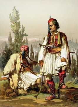 Amadeo Oil Painting - Albanians Mercenaries in the Ottoman Army Amadeo Preziosi Neoclassicism Romanticism